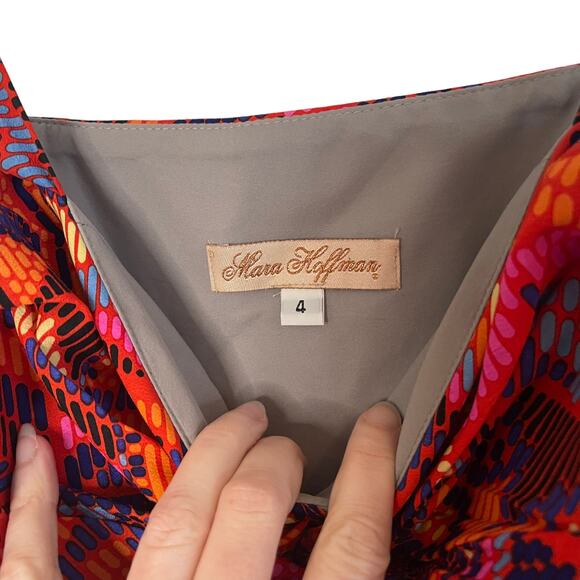 Mara Hoffman colorful tribal print mini silk dress - 4 - Picture 8 of 9